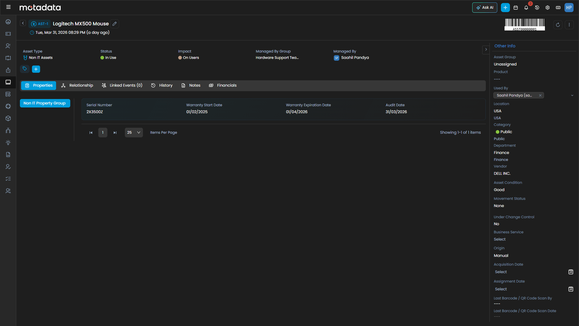 Non-IT & Consumable Asset Management